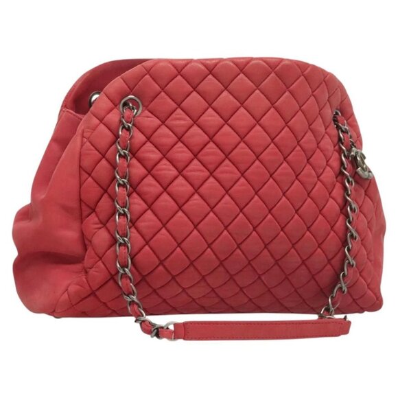CHANEL Matelasse Chain Shoulder Bag Lamb Skin Pink Silver - Picture 1 of 16